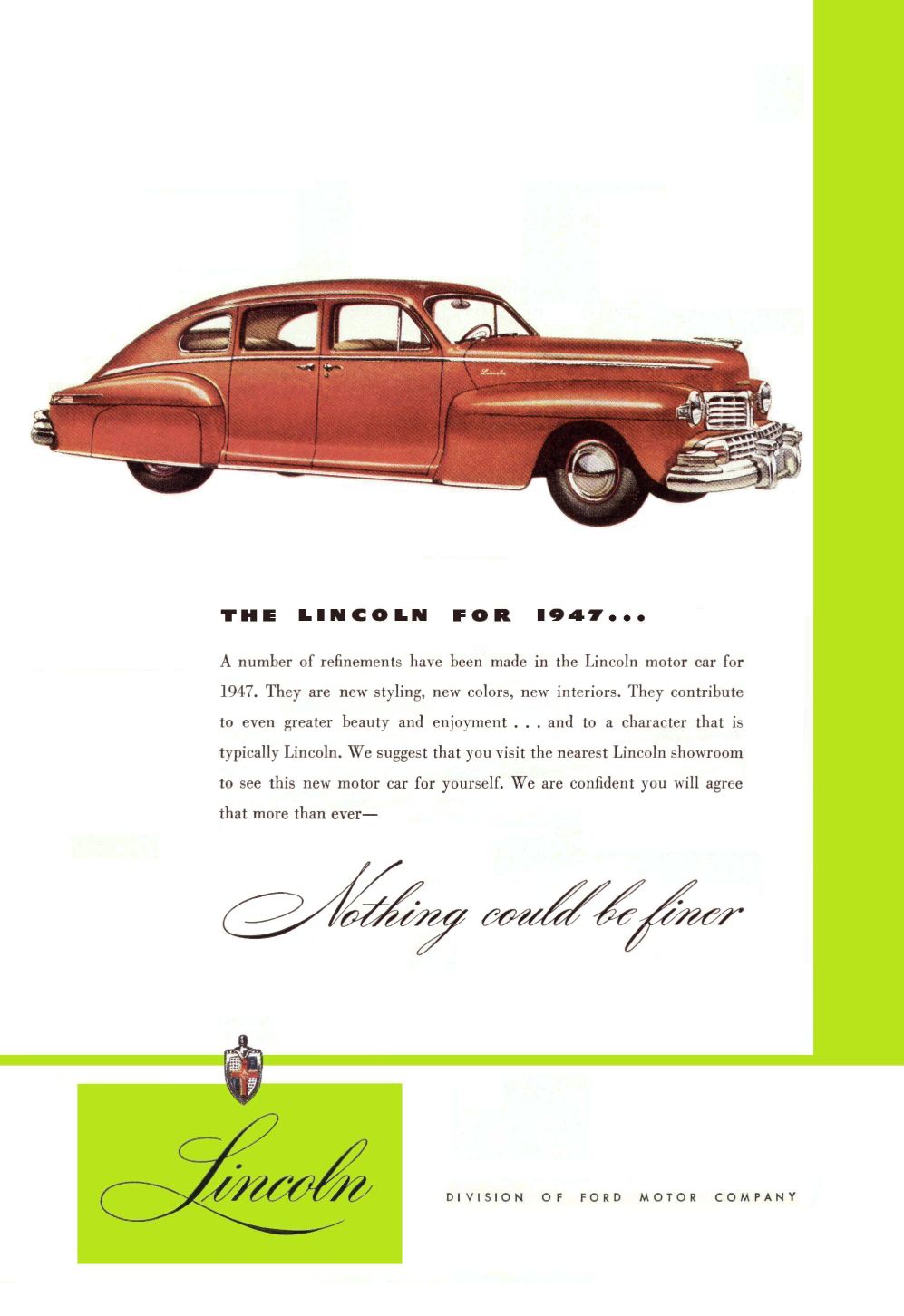 1947 Lincoln Auto Advertising